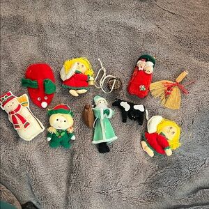 Vintage Russ Flocked Christmas Ornaments 10